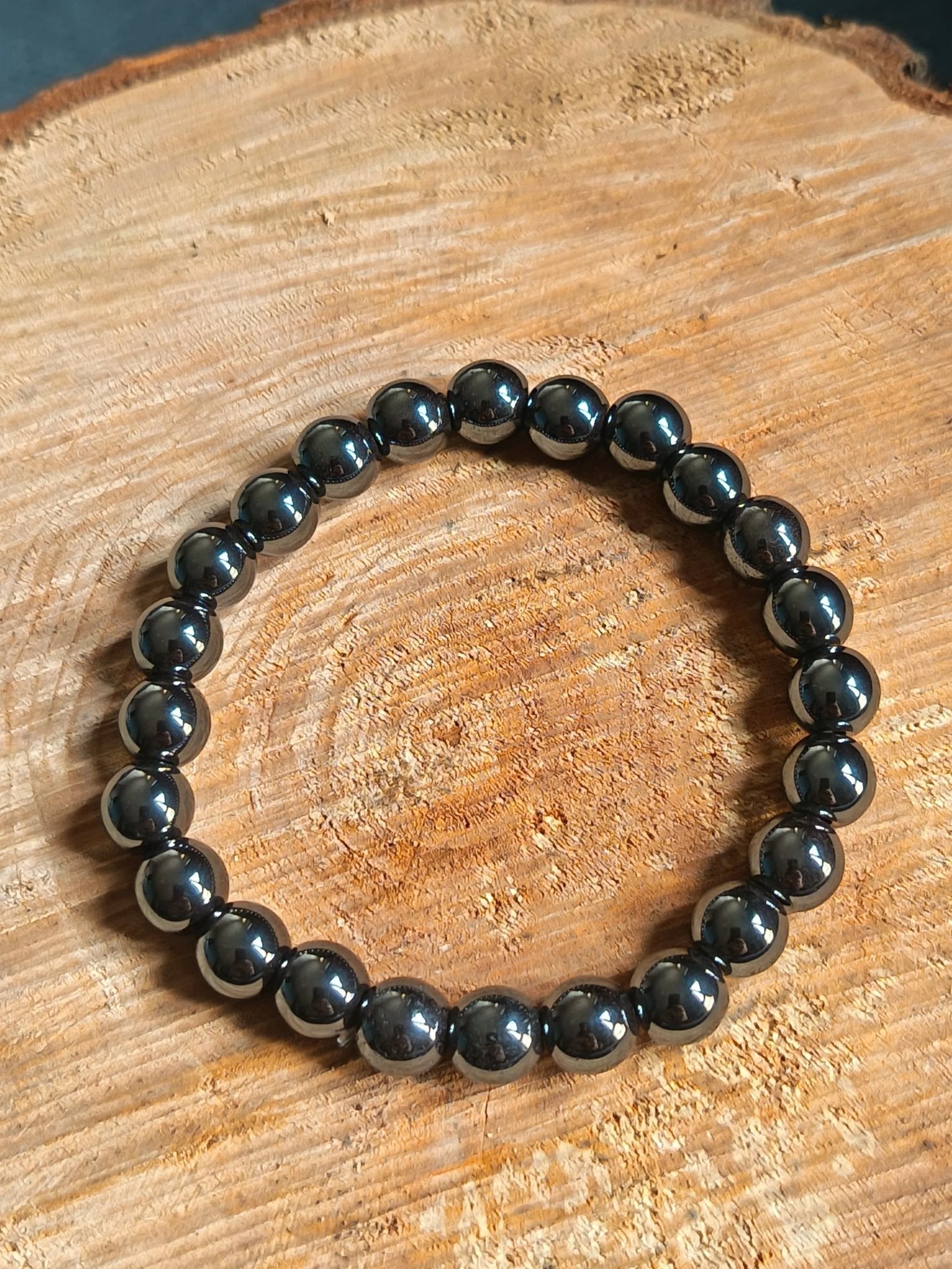 Bracelet Hématite 8mm Grade A - Pierre Naturelle Protection et Ancrage - Bijouxlithotresors