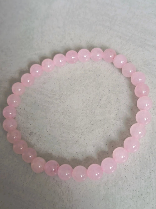 Bracelet Quartz Rose Perles 5 - 6mm - Bijoux Minimaliste - Bijouxlithotresors