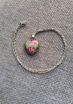Collier Pendentif Rubis Zoïsite Cœur 20mm - Pierre Naturelle avec Chaîne - Bijouxlithotresors