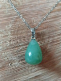 Collier Aventurine Verte Goutte 25x20mm - Pierre Semi - Précieuse Naturelle - Bijouxlithotresors
