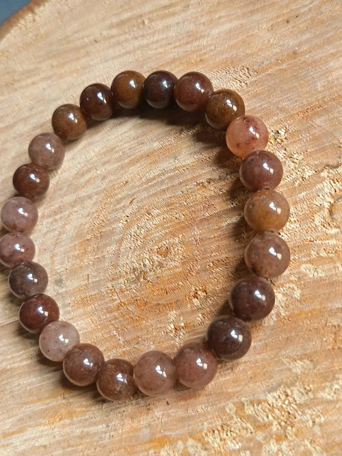 Bracelet Aventurine rouge 8 mm - Pierre Naturelle Lithothérapie - Bijouxlithotresors