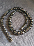 Collier Hématite Argentée Facettes - Perles Dégradées 45cm - Bijouxlithotresors