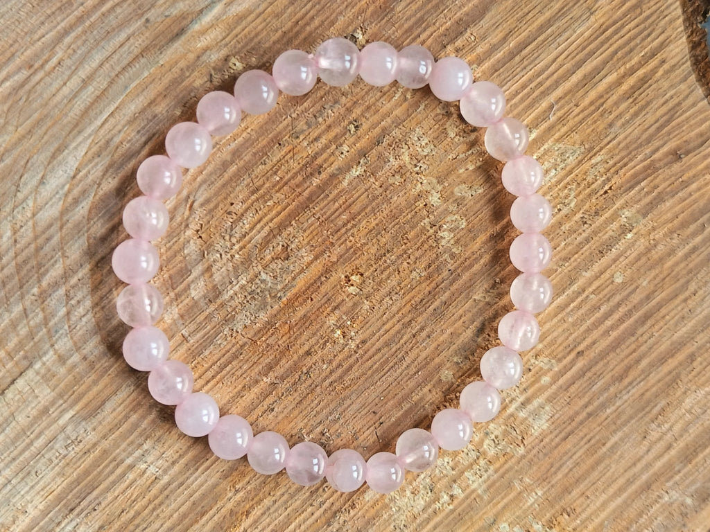 Bracelet Quartz Rose Perles 5 - 6mm - Bijoux Minimaliste - Bijouxlithotresors