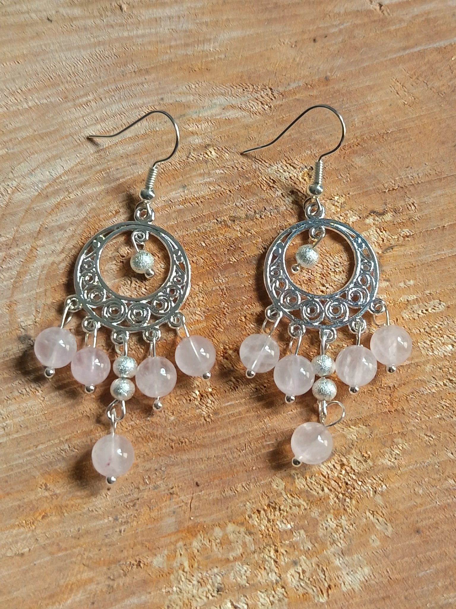 Boucles d'Oreilles Pendantes Pierres Naturelles - Style Bohème - Bijouxlithotresors