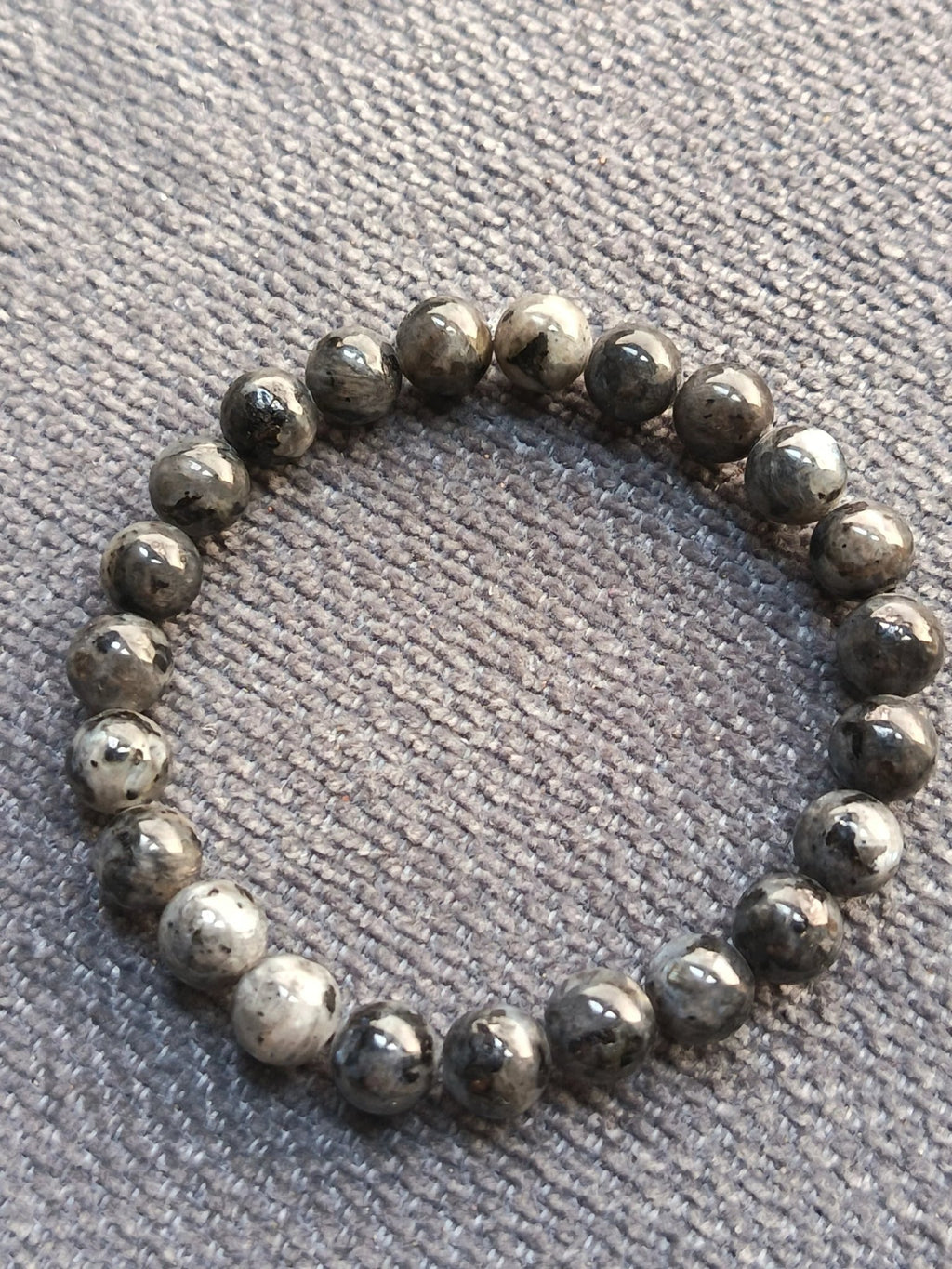 Bracelet Larvikite Norvège 8mm Pierre Naturelle Protection Lithothérapie - Bijouxlithotresors