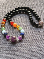 Collier 7 Chakras Tourmaline Améthyste - Bijoux Pierres Naturelles - Bijouxlithotresors