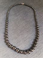 Collier Hématite Argentée Facettes - Perles Dégradées 45cm - Bijouxlithotresors