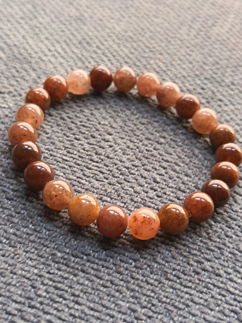 Bracelet Aventurine rouge 8 mm - Pierre Naturelle Lithothérapie - Bijouxlithotresors