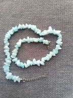 Collier Aigue - Marine Ras - du - Cou 40cm - Acier Inoxydable - Bijouxlithotresors
