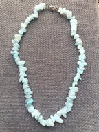 Collier Aigue - Marine Ras - du - Cou 40cm - Acier Inoxydable - Bijouxlithotresors