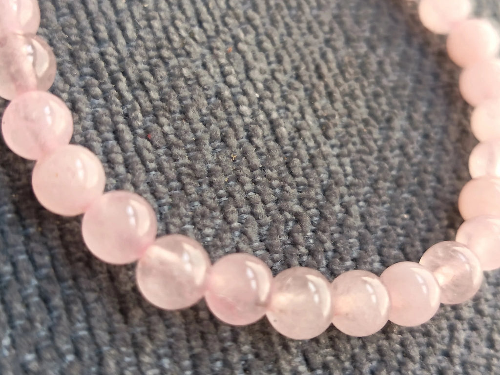 Bracelet Quartz Rose Perles 5 - 6mm - Bijoux Minimaliste - Bijouxlithotresors