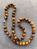 Collier Œil de Tigre 45cm Perles 8mm - Pierre Protection - Bijouxlithotresors